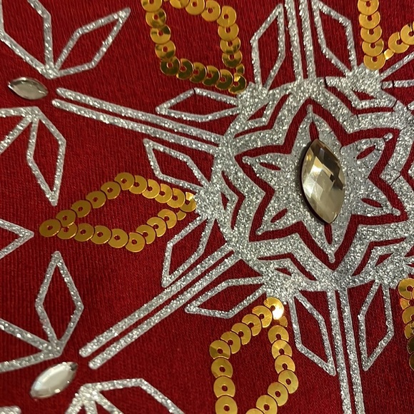 Croft & Barrow women’s HOLIDAY sparkle snowflake li g sleeve top cotton size PL - Picture 4 of 9